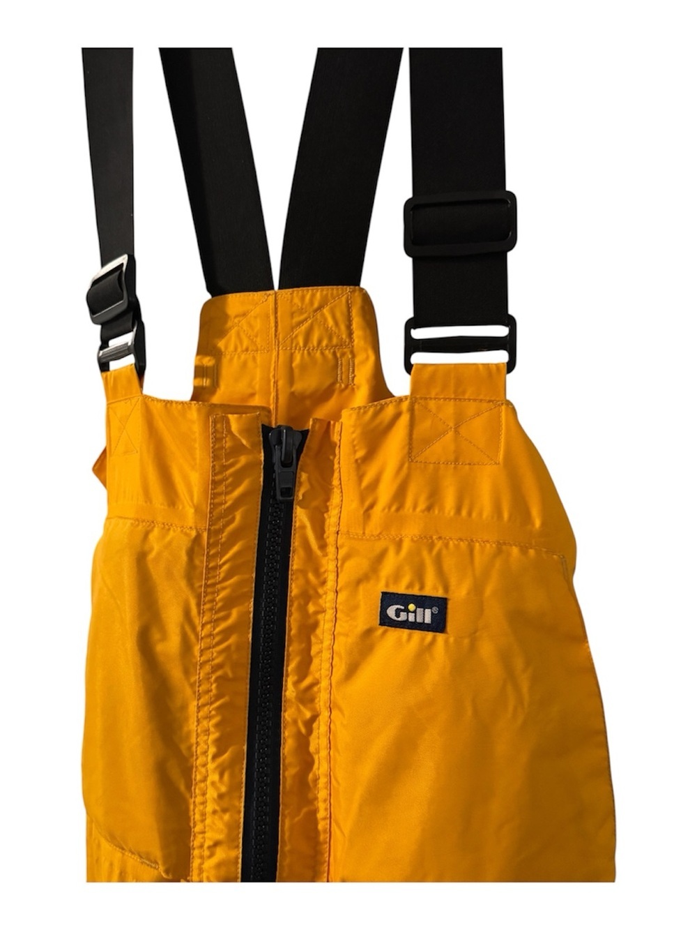 Vintage Gill Waterproof Sailing Bib Overalls Yellow Black Small Fishing Size S - Picture 7 of 16